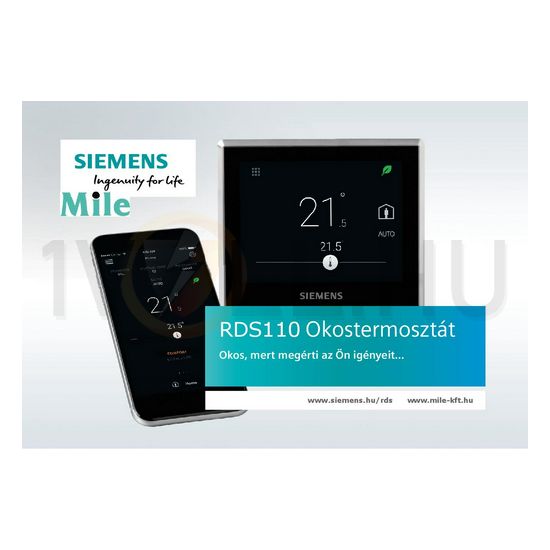 Okos szobatermosztát WiFi programozható színes LCD 2kimenet érzékelős falonkívüli RDS SIEMENS - RDS110