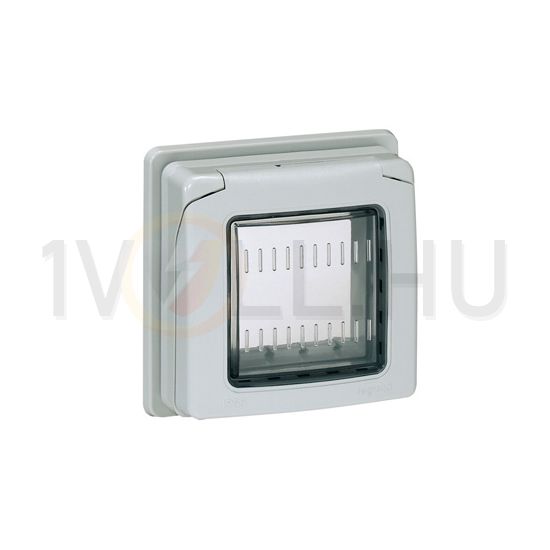 Beépíthető adapter 2 modulos átlátszó csapfedéllel 1-egység vízszintes műanyag P17 Tempra LEGRAND - 053948