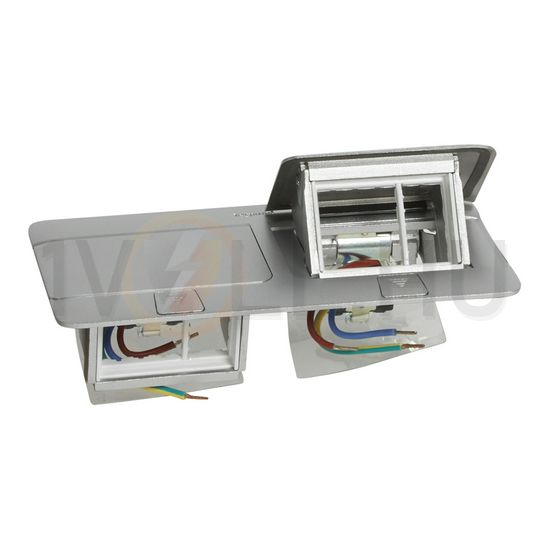 Padlódoboz Pop-up alumínium 210mm 10mm-padlóburkolat 6-modul LEGRAND - 054012