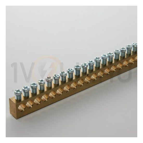 PE/N-sín szigeteletlen 10x15mm2 998mm 130xM5 125A sárgaréz kezeletlen EL-NE - LKS1/25