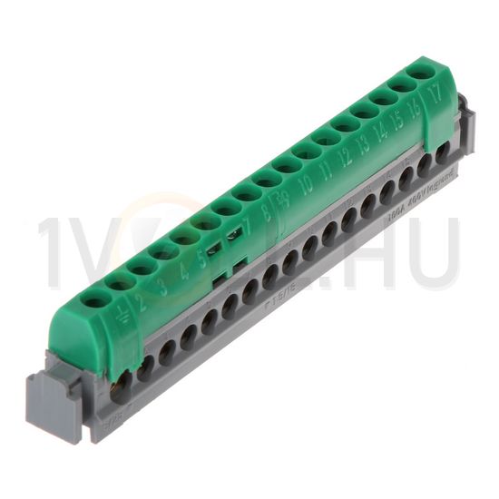 PE-sín 17P csavaros 16csatl./16mm2 1csatl./25mm2 kalapsínre Lexic LEGRAND - 004835