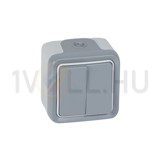 Plexo 106+6 kettős váltókapcsoló betét komplett házban szürke falonkívüli IP55 2- LEGRAND - 069715
