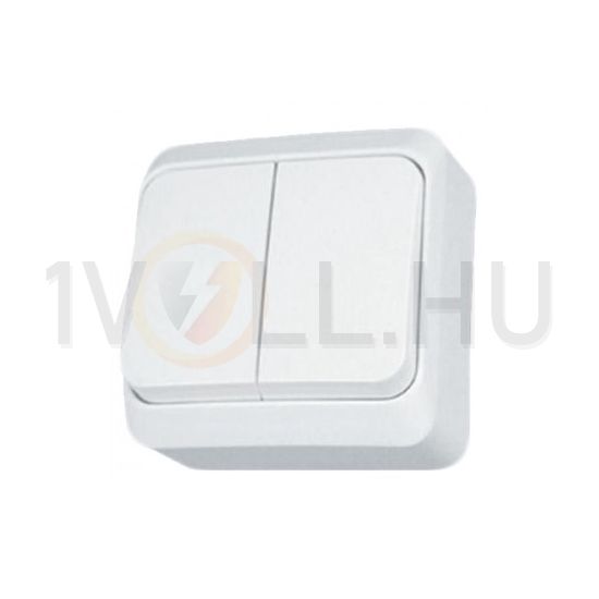 Prima 105 2x1P csillárkapcsoló betét komplett házban fehér falonkívüli IP20 1- Schneider - WDE001050