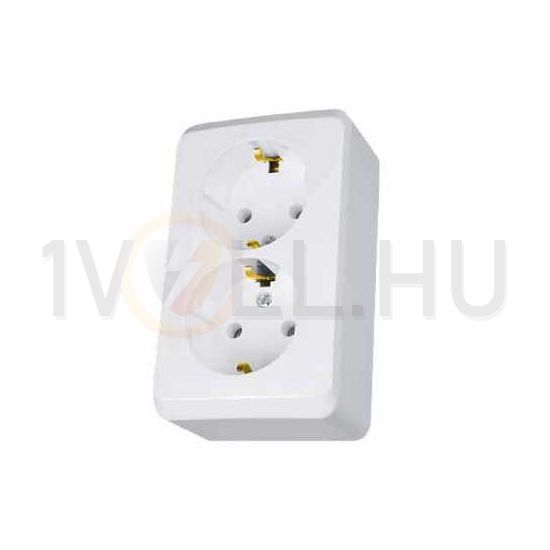 Prima 162/2 dugalj földelt fehér IP20 falonkívüli csavaros Schneider - WDE001048