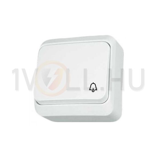 Prima N101 csengőnyomó betét komplett házban 1- nyomógomb 1z fehér csengő IP20 műanyag Schneider - WDE001012