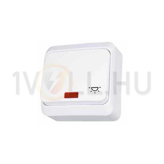 Prima N101 nyomó betét komplett házban 1- nyomógomb 1z fehér lámpa IP20 jelzőfény Schneider - WDE001016