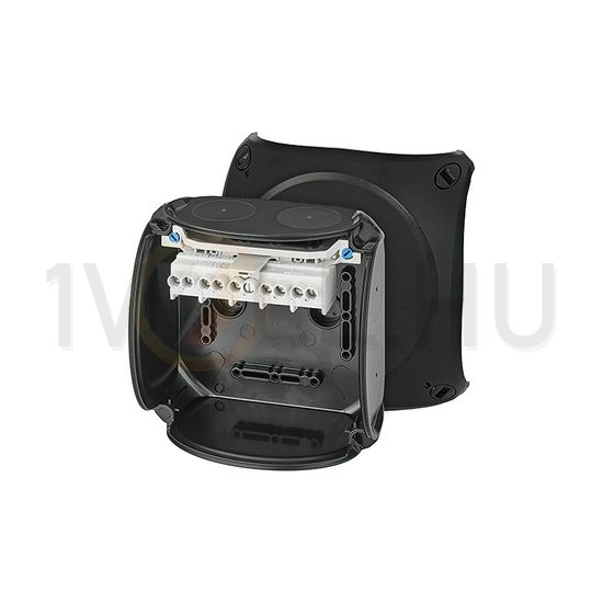 Rb kötődoboz 23,7A/690V 5x2x6mm2-kapocs UV-álló 130mm x 130mm x 77mm IP66 KX 0606 C Hensel - KX0606C