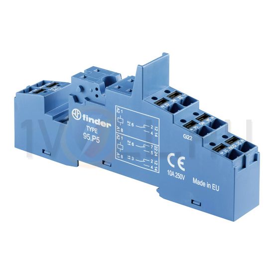 Reléfoglalat 40.51/52/61-hez dugaszolós DIN (kalap)sín 35mm 95.P5 FINDER - 95P5