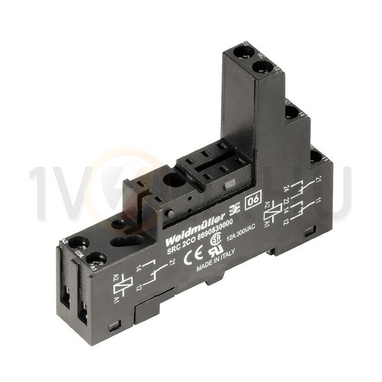 Reléfoglalat csavaros DIN (kalap)sín 35mm 8-tűs SRC 2CO Weidmüller - 8690830000