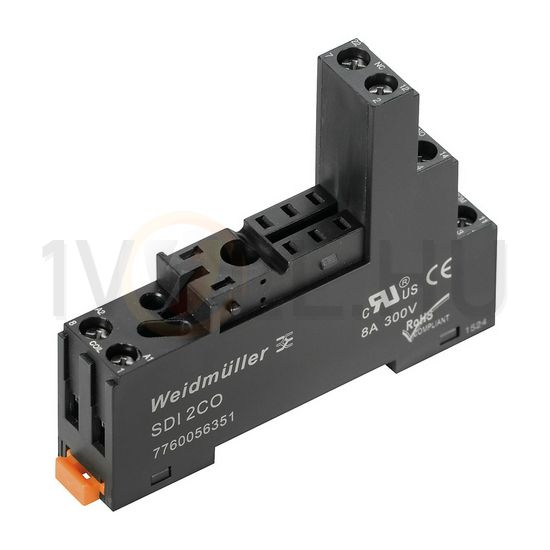 Reléfoglalat DRI-hez csavaros DIN (kalap)sín 35mm 8-tűs SDI 2CO Weidmüller - 7760056351