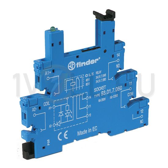 Reléfoglalat SSR csavaros DIN (kalap)sín 35mm 93.01.0.024 FINDER - 93010024