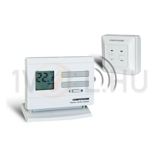 RF szobatermosztát LCD (2xAA1,5V-elemes) +868MHz vevő 5°C- 40°C elem falonkívüli  fűtés QUANTRAX - Q3RF