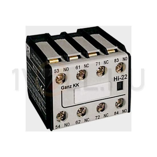 Segédérintkező blokk DIL-K4...11-hez 2v 2z 2ny 6A/AC15/230V rádugható csavaros HI-22 Ganz KK - 202-4525-001