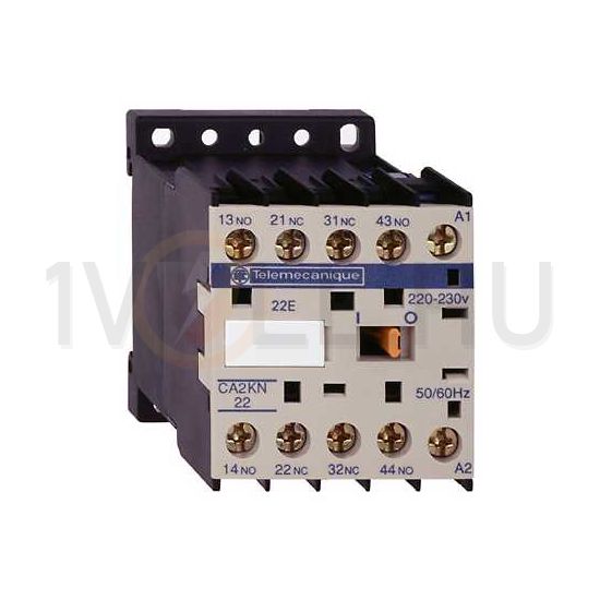 Segédkontaktor (s.kapcsoló) 10A/400V 2-z 2-ny 220-230VAC kalapsín/csavaros TeSys CA2-KN Schneider - CA2KN22M7