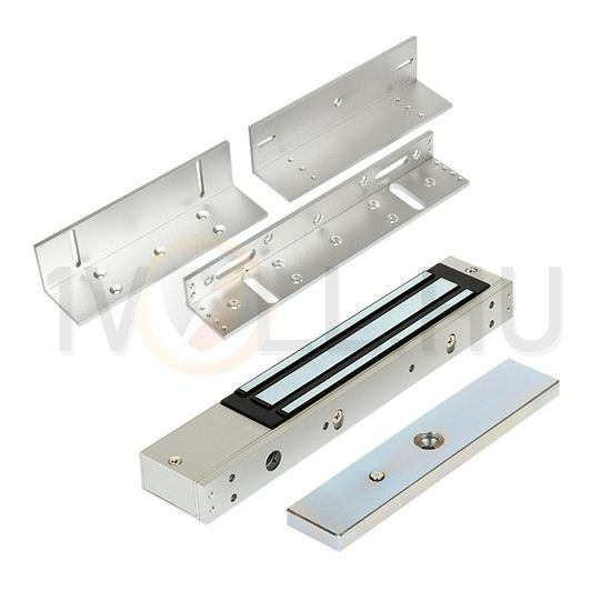 Síkmágnes Z-L konzol-szettel 12/24VDC 2300N-hatóerő szögletes falonkívüli alumínium OVERGATE - KIT-ZOA-230