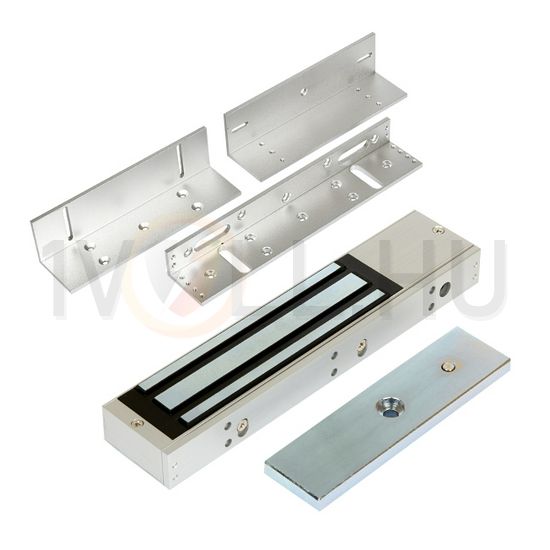 Síkmágnes Z-L konzol-szettel 12/24VDC 2800N-hatóerő szögletes falonkívüli alumínium OVERGATE - KIT-ZOA-280