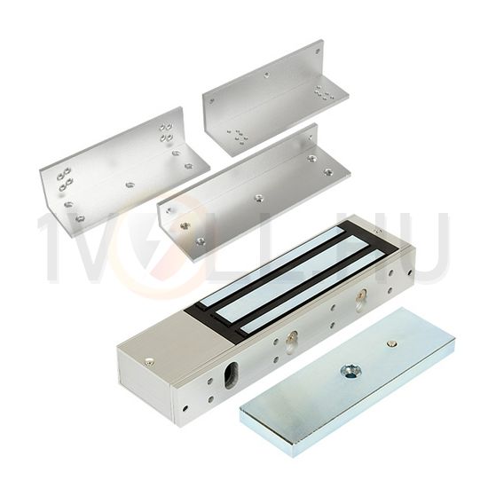 Síkmágnes Z-L konzol-szettel 12/24VDC 5000N-hatóerő szögletes falonkívüli alumínium OVERGATE - KIT-ZOA-500