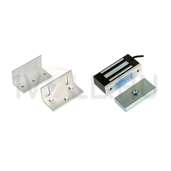 Síkmágnes Z-L konzol-szettel 24V 600N-hatóerő szögletes falonkívüli alumínium OVERGATE - KIT-ZOA-60/24