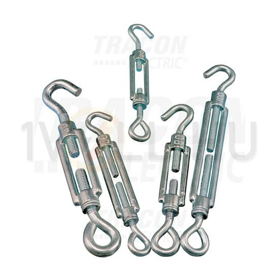 Sodronyfeszítő horog-szem M8 2kNtörési terhelés acél galván/elektrolit horganyzott TRACON - FSH8110