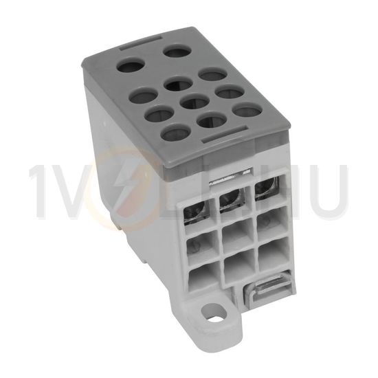 Elosztóblokk 125A 2x35+9x16mm2 szürke 1P csavaros kalapsínre érintésvédett PVB 125A-2-9 Pollmann - 2080724