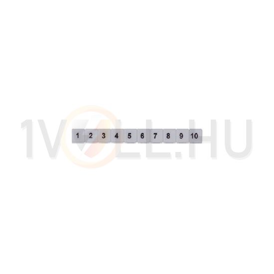 Sorkapocsjelölő csík 61-70 vízszintes fehér 6mm-modultáv SB 6/10 FW 61-70 WH CONTA-CLIP - 2036.0007