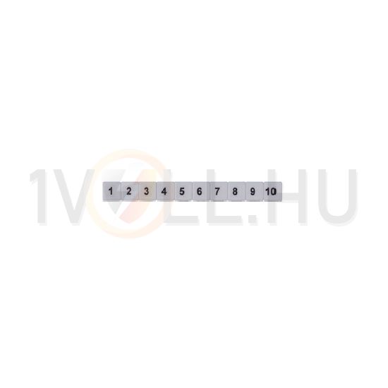 Sorkapocsjelölő csík 8 vízszintes fehér 5mm-modultáv SB 5/10 GW 8 WH CONTA-CLIP - 2432.0008