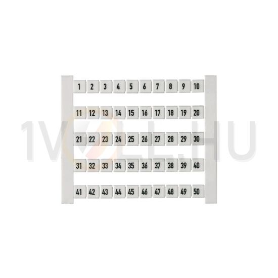 Sorkapocsjelölő lap 1-50 vízszintes fehér 5mm-modultáv DEK 5 FW 1-50 Weidmüller - 0473460001