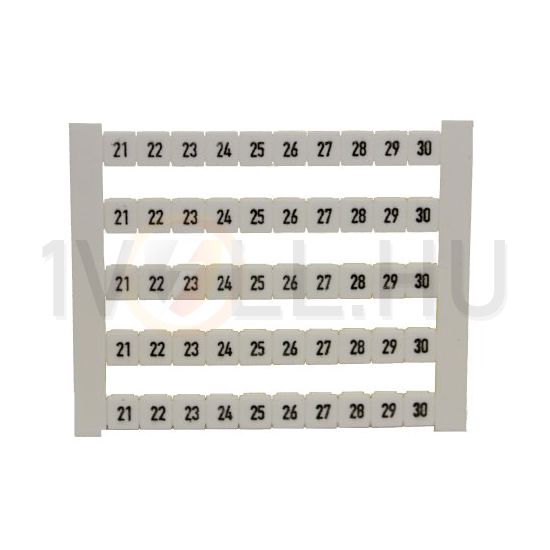 Sorkapocsjelölő lap 21-30 vízszintes fehér 5mm-modultáv DEK 5 FWZ 21-30 Weidmüller - 0523060021
