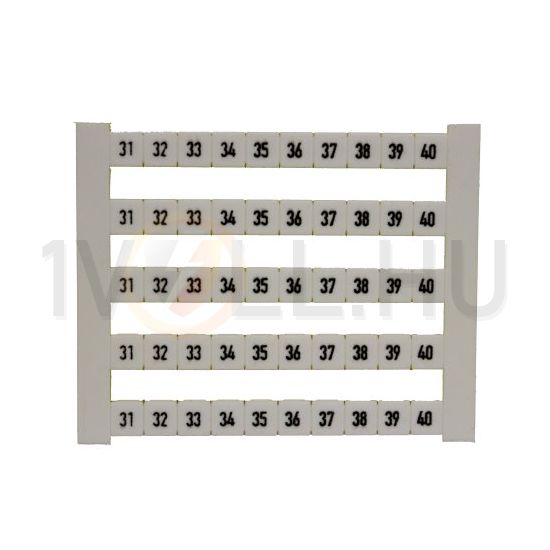 Sorkapocsjelölő lap 31-40 vízszintes fehér 5mm-modultáv DEK 5 FWZ 31-40 Weidmüller - 0523060031