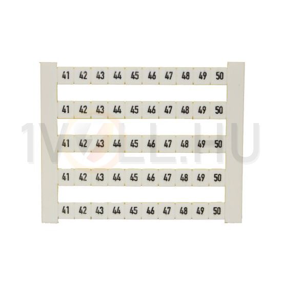 Sorkapocsjelölő lap 41-50 vízszintes fehér 5mm-modultáv DEK 5 FWZ 41-50 Weidmüller - 0523060041