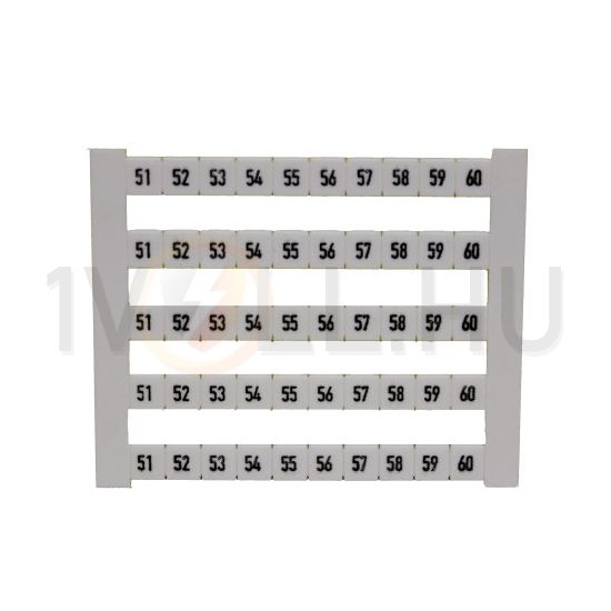 Sorkapocsjelölő lap 51-60 vízszintes fehér 5mm-modultáv DEK 5 FWZ 51-60 Weidmüller - 0523060051