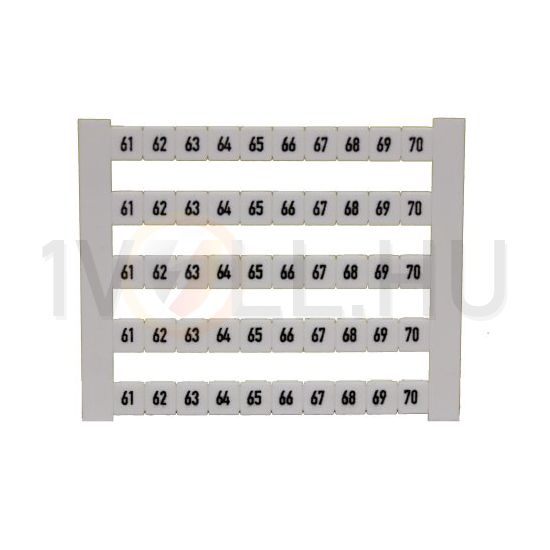 Sorkapocsjelölő lap 61-70 vízszintes fehér 5mm-modultáv DEK 5 FWZ 61-70 Weidmüller - 0523060061