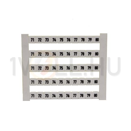 Sorkapocsjelölő lap 71-80 vízszintes fehér 5mm-modultáv DEK 5 FWZ 71-80 Weidmüller - 0523060071