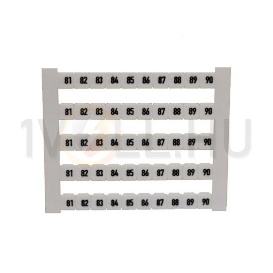 Sorkapocsjelölő lap 81-90 vízszintes fehér 5mm-modultáv DEK 5 FWZ 81-90 Weidmüller - 0523060081