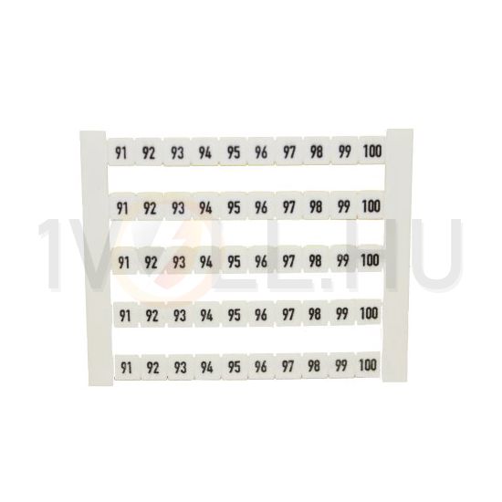 Sorkapocsjelölő lap 91-100 vízszintes fehér 5mm-modultáv DEK 5 FWZ 91-100 Weidmüller - 0523060091