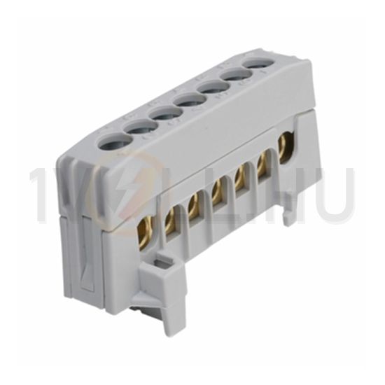 Sorkapocssín 63A szürke érintésvédett 1P csavaros 7csatl./16mm2 kalapsínre A7-F2 Pollmann - 2020268