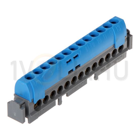 Sorkapocssín N szigetelt 1x6-25+12x1,5-16mm2 kék 100A réz kezeletlen Lexic LEGRAND - 004844