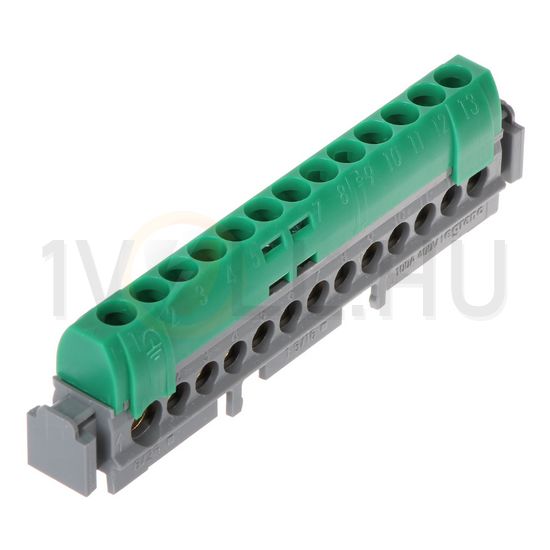 Sorkapocssín PE szigetelt 1x6-25+12x1,5-16mm2 zöld 100A réz kezeletlen Lexic LEGRAND - 004834