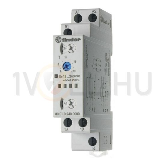 Sorolható időrelé 1-v 12-240V50Hz 16A 12-240VDC 80.01.0.240.0000 FINDER - 800102400000
