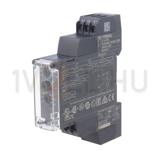 Sorolható időrelé 10-funkciós 0,1s-100h 1-v 24-240V50Hz 8A 24VDC Zelio RE17 Schneider - RE17RMMU