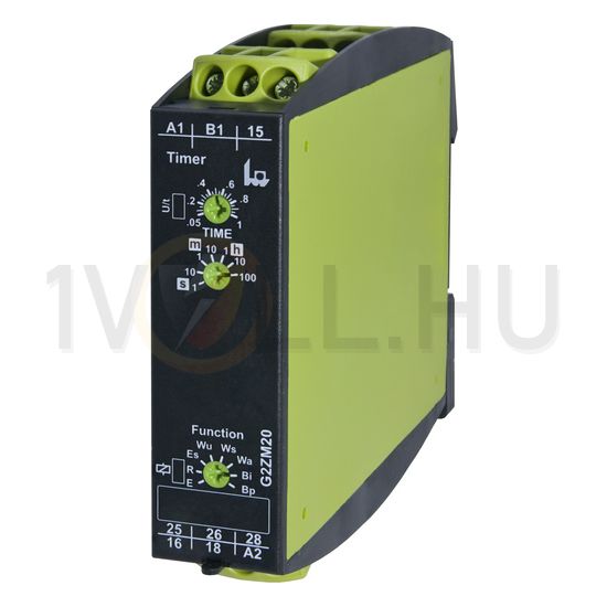 Sorolható időrelé 6-funkciós 0,05s–100h 2-v 12-240V50Hz 12-240VDC Gamma G2ZM20 Tele-Haase - 120401