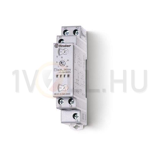 Sorolható időrelé 6-funkciós 0,1s-1nap 1-v 24-240V50Hz 8A 24-240VDC 80.51.0.240.0000 FINDER - 805102400000