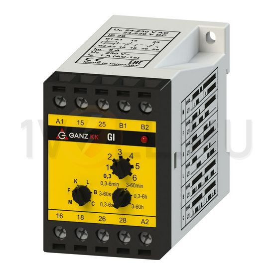 Sorolható időrelé multifunkciós 0,3s-60h 2-v 230V50Hz GI Ganz KK - 740-8371-000