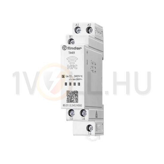 Sorolható időrelé multifunkciós NFC-adatátvitel 1-v 16A 12-240V AC/DC 1M 80.01.0.240.N000 FINDER - 80010240N000