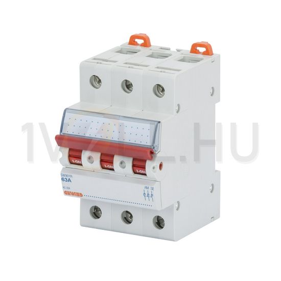 Sorolható szakaszoló Be-Ki kapcsoló 3P 40A 415V AC 3M 90AM GEWISS - GW96125