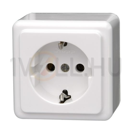 Standard 162 dugalj földelt fehér IP20 falonkívüli rugós Kopp - 101802000