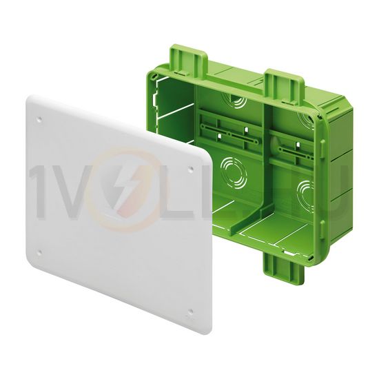 Süllyesztett kötő-/szerelvénydoboz DIN-sínnel téglalap 196mm x 152mm x műanyag zöld 48PT GEWISS - GW48006PM
