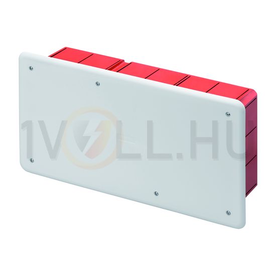 Süllyesztett kötő-/szerelvénydoboz DIN-sínnel téglalap 294mm x 152mm x műanyag piros 48PT GEWISS - GW48007
