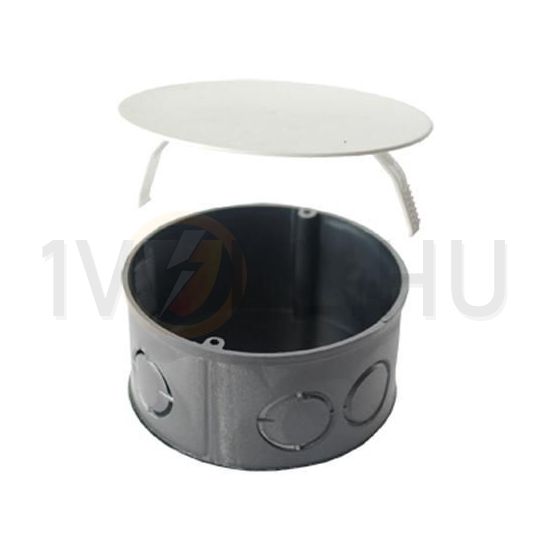 Süllyesztett kötődoboz 1-es kerek 80mm-átmérő fekete műanyag MÜDS80 BUDVILL - MÜDS 80