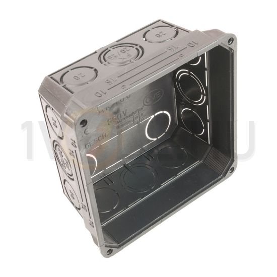 Süllyesztett kötődoboz (MÜDK) négyzetes 200mm 200mm x fekete műanyag AKU200 Dietzel - 020927